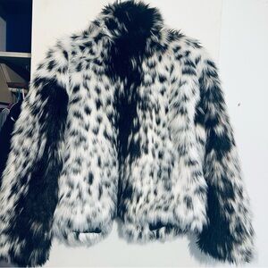 Badgley Mischka Black and White Teddy Jacket